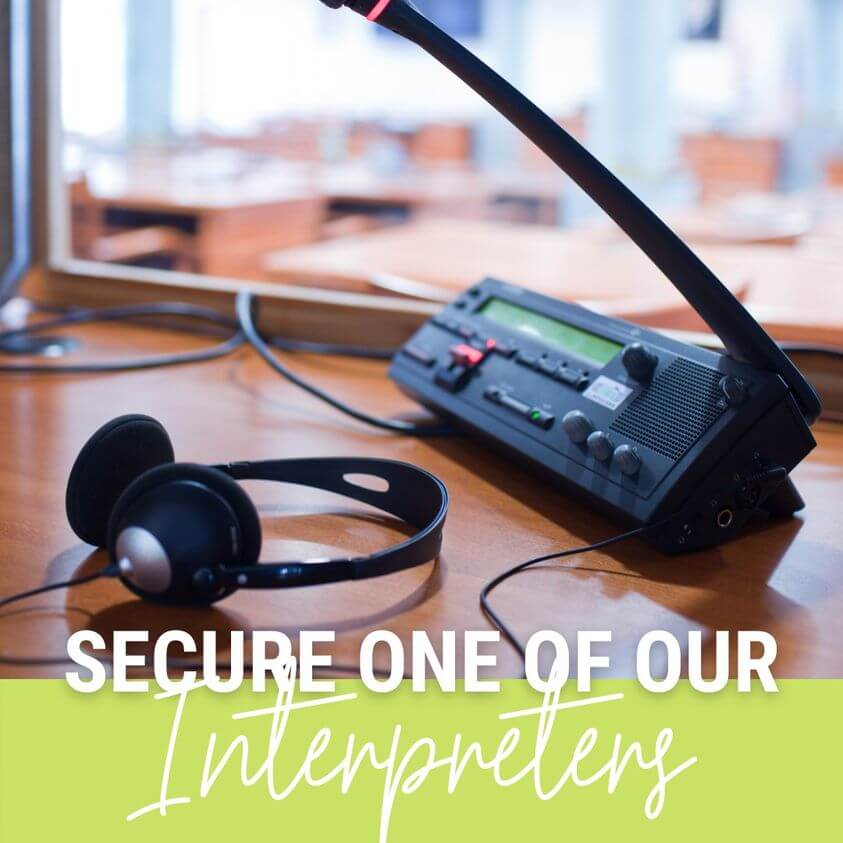 Interpreter headphones and microphone